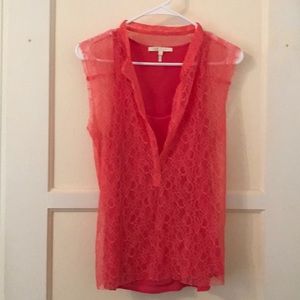 Maje lace & silk blouse